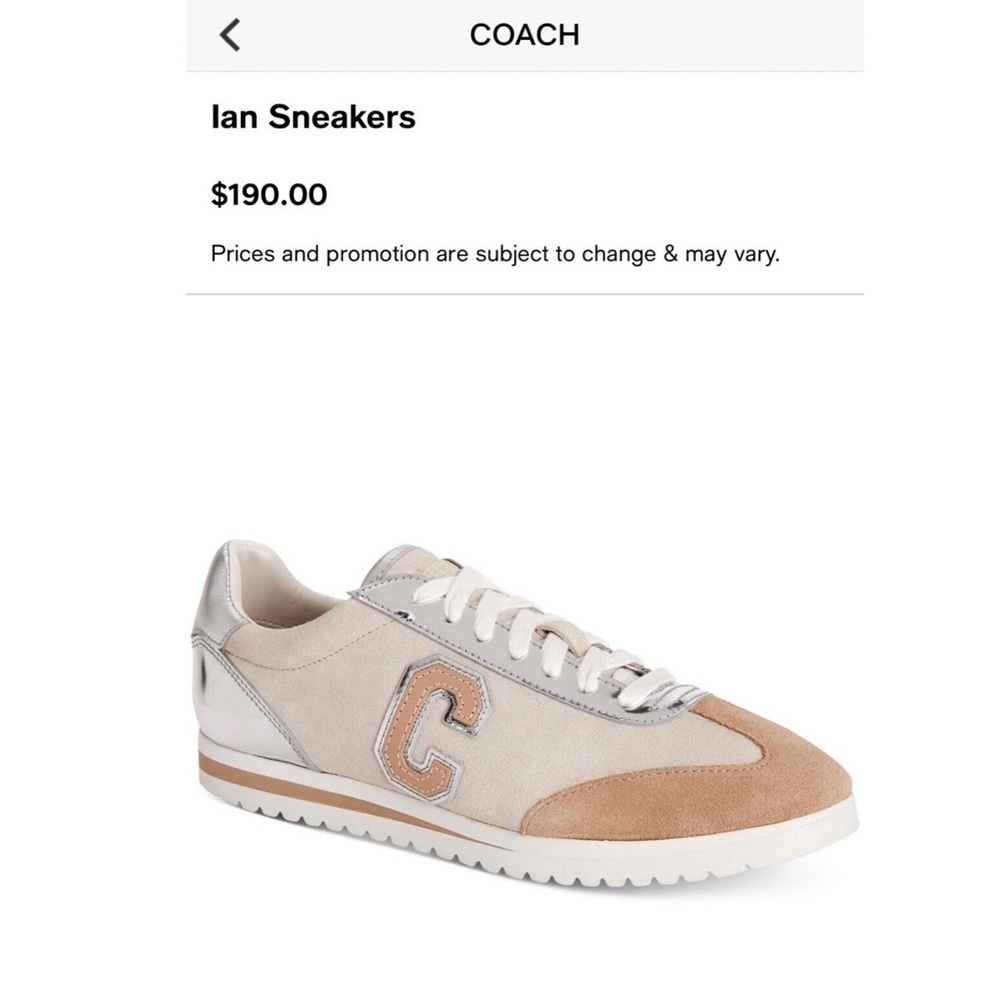 COACH: Ian Mirror Metallic/Suede Sneakers